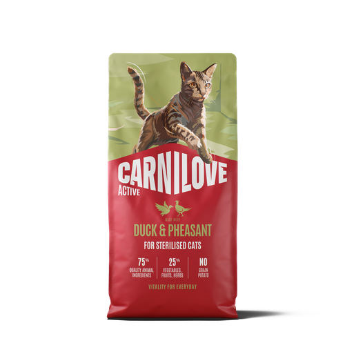 ACTIVE Dry Food Made with Duck & Pheasant for Sterilised Cats
